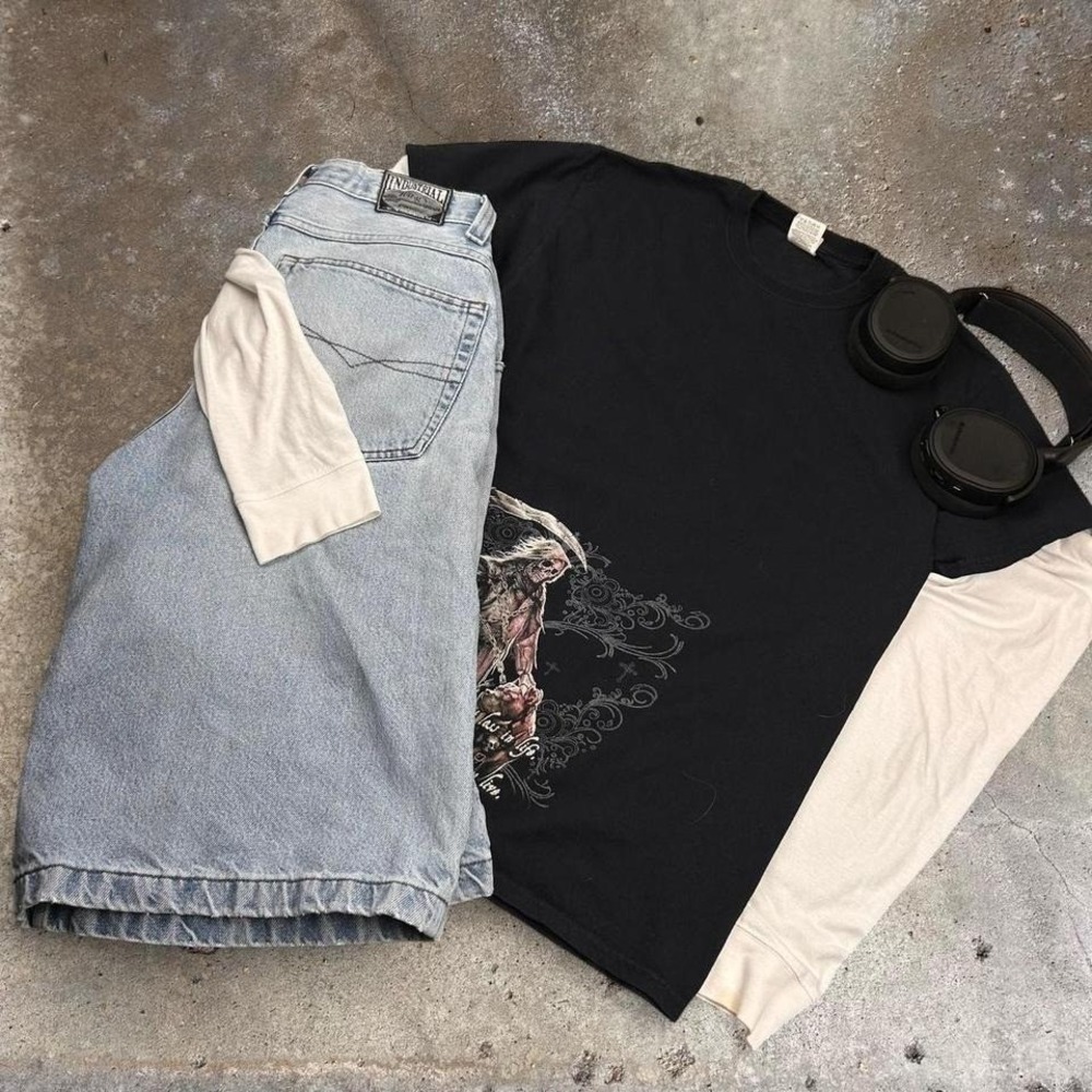 Black y2k death quote‎ skater grunge tee shirt skeleton dog tee Size M
